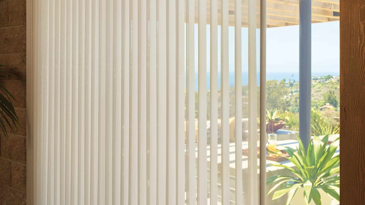 Hunter Douglas Luminette® Sheer Panels on a set of patio doors near Saint Petersburg, Florida (FL)